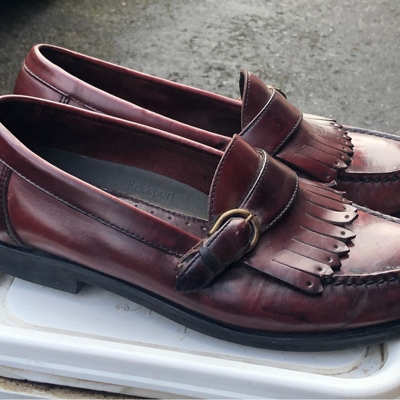 Rockport Vibram Penny Loafers Men’s Burgundy Leather Slip On Dress Shoes Sz 8M - Picture 5 of 14